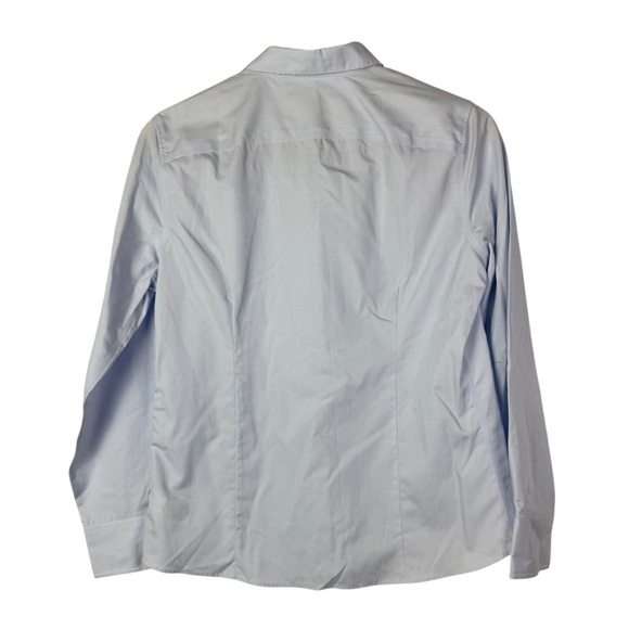 Lands' End Petite Light Blue No Iron Supima Long Sleeve Button Down 4P - Picture 2 of 4